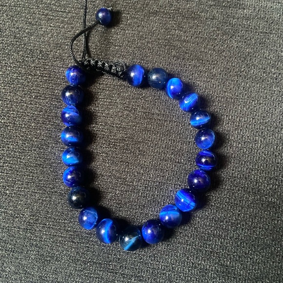 Pack of 3 Beaded Bracelets Blue/Brown/Black - Picture 2 of 4